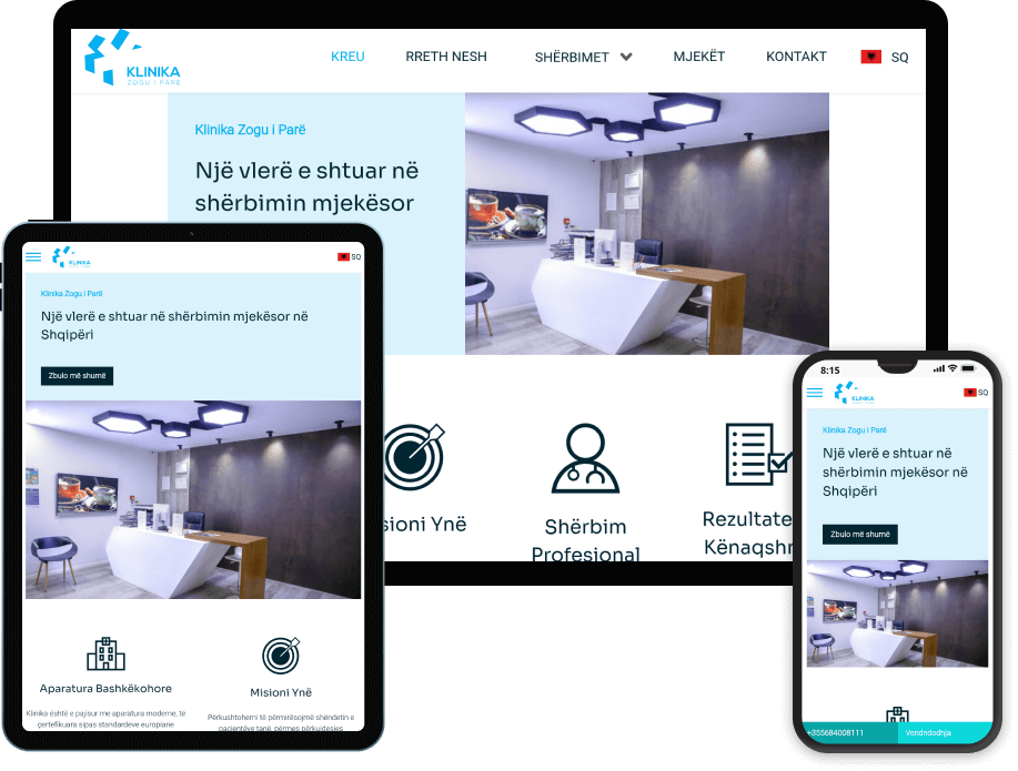 Photo of the page in different devices