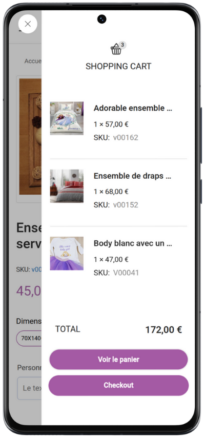 A section of the page as displayed on a phone