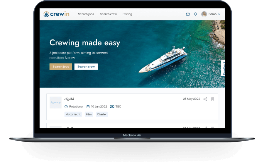 Homepage di Crewin