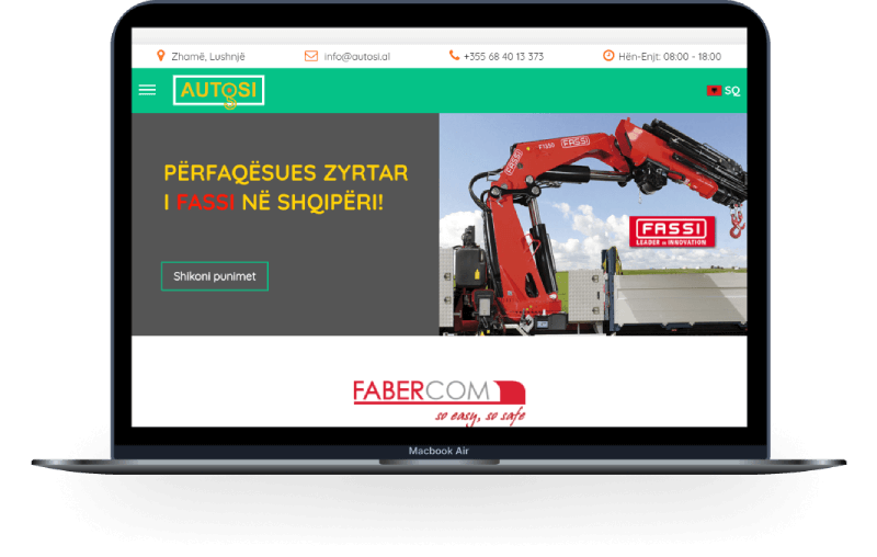 Faqja kryesore e website të AutoSI