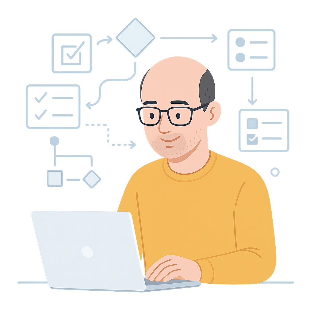 A developer designing process flows