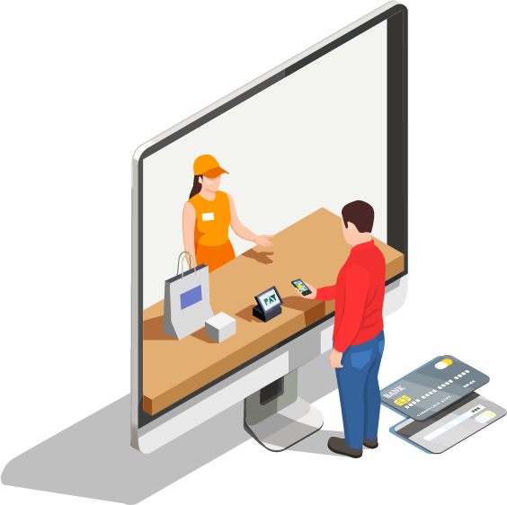A customer making an online payment