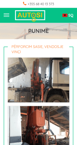 Immagini della pagina dei progetti su mobile