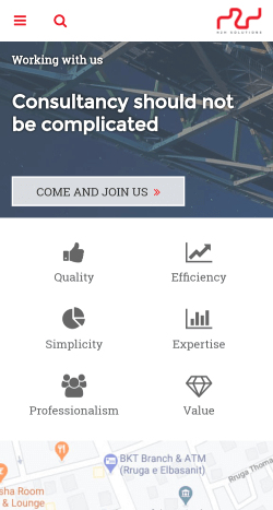 Photos of the website on mobile