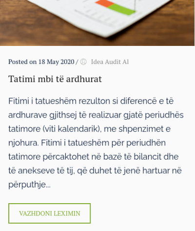 Esempio di articolo del blog sul sito di Idea Audit