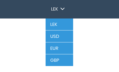 Esempio del selettore della valuta